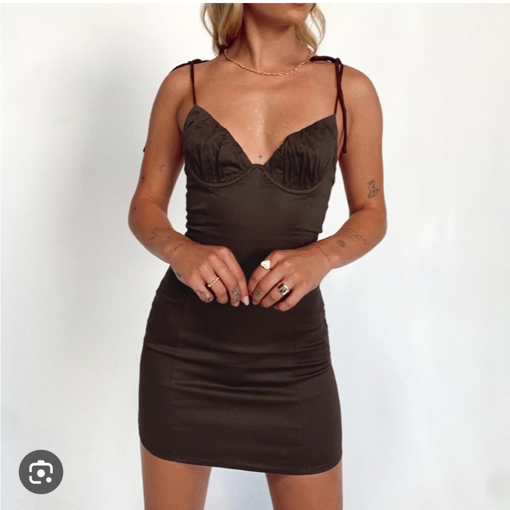 Princess Polly Shanae brown mini dress